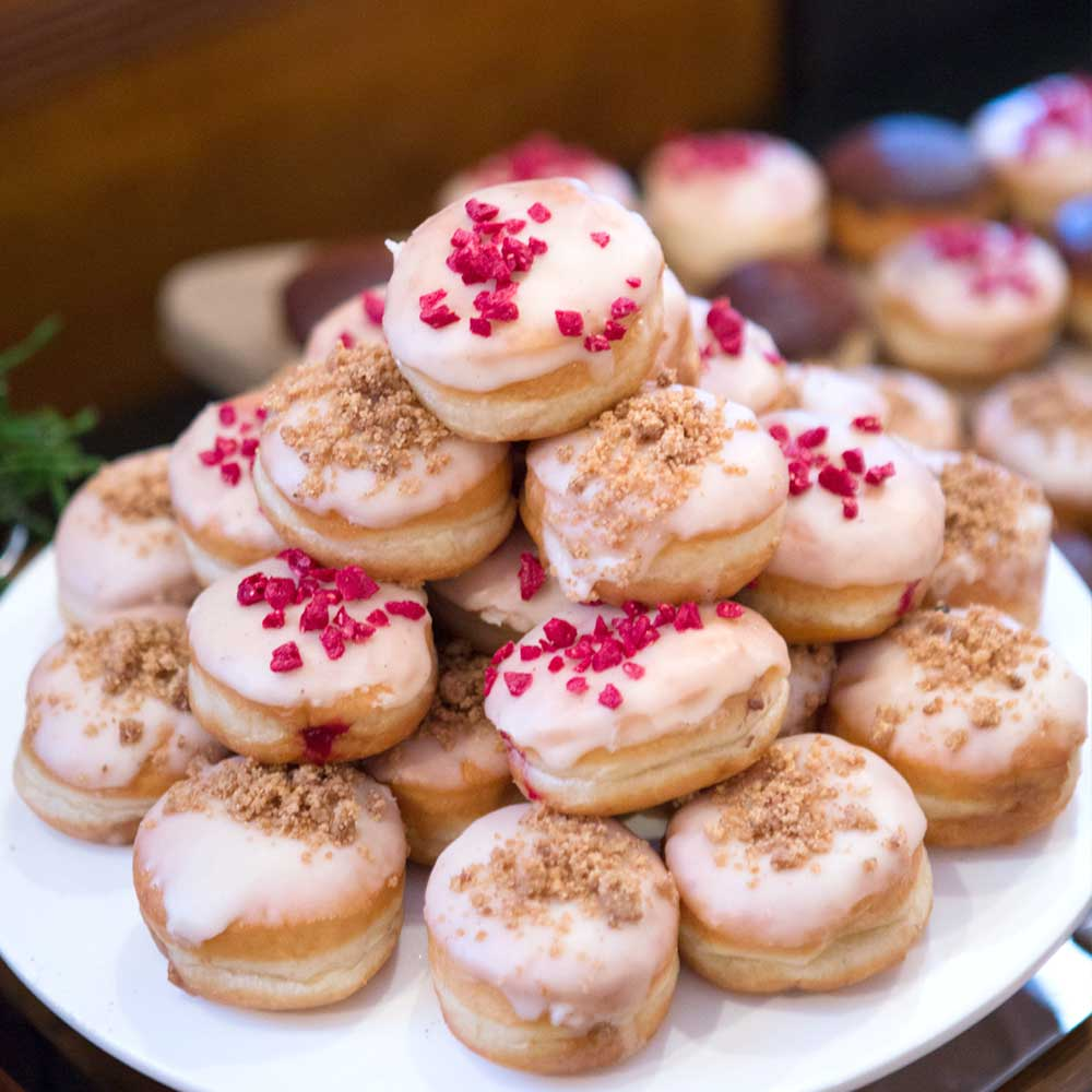 Crosstown custom doughnuts on a plate for an event