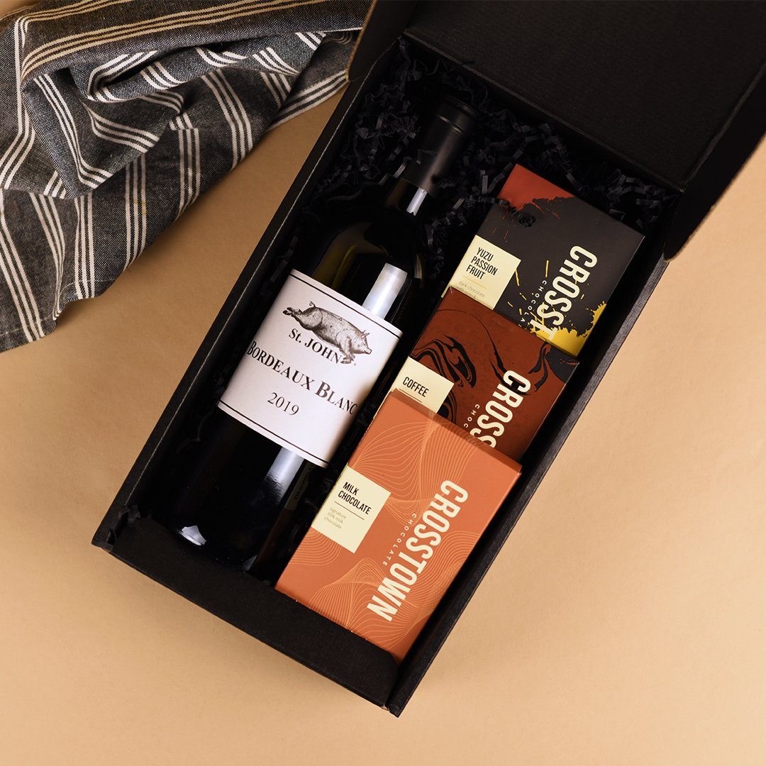 Chocolate + St. JOHN Wine Gift Box | Gifts | Crosstown 1