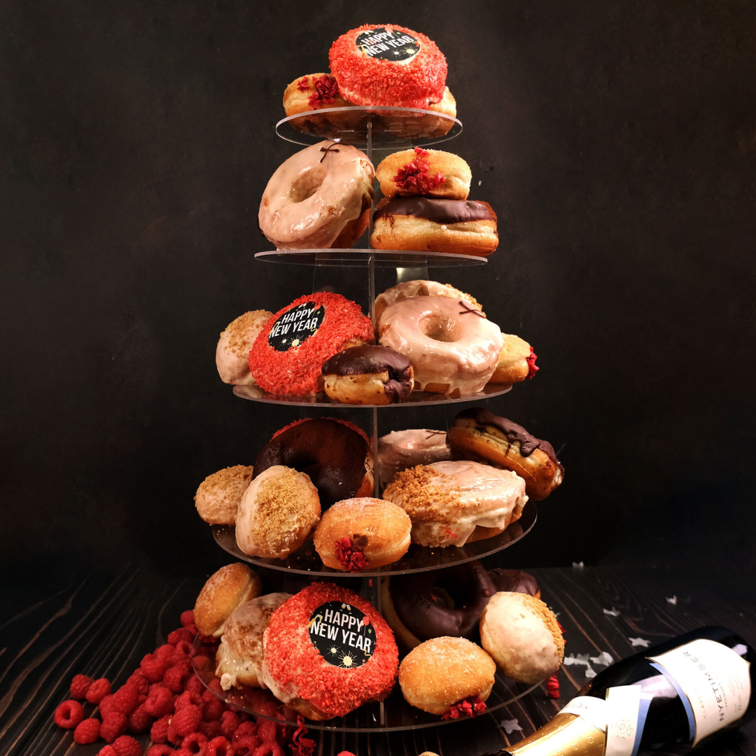 Happy New Year Doughnut Tower