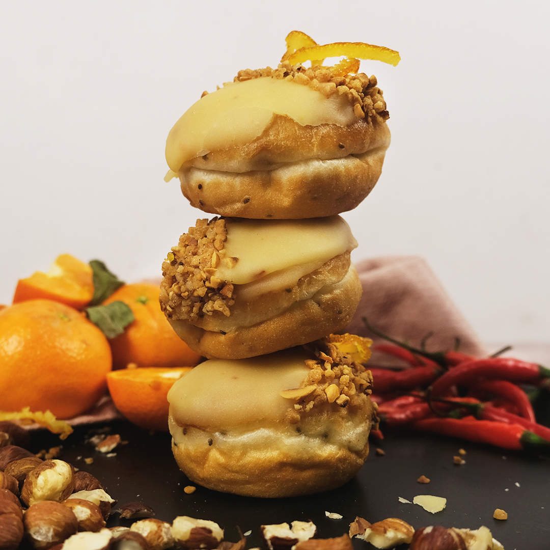 Hazelnut Praline & Mandarin Chilli | Dough bite | Crosstown 4