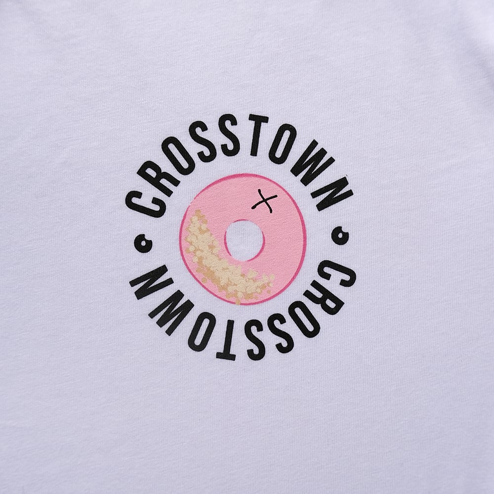 Crosstown doughnut women's tee - white