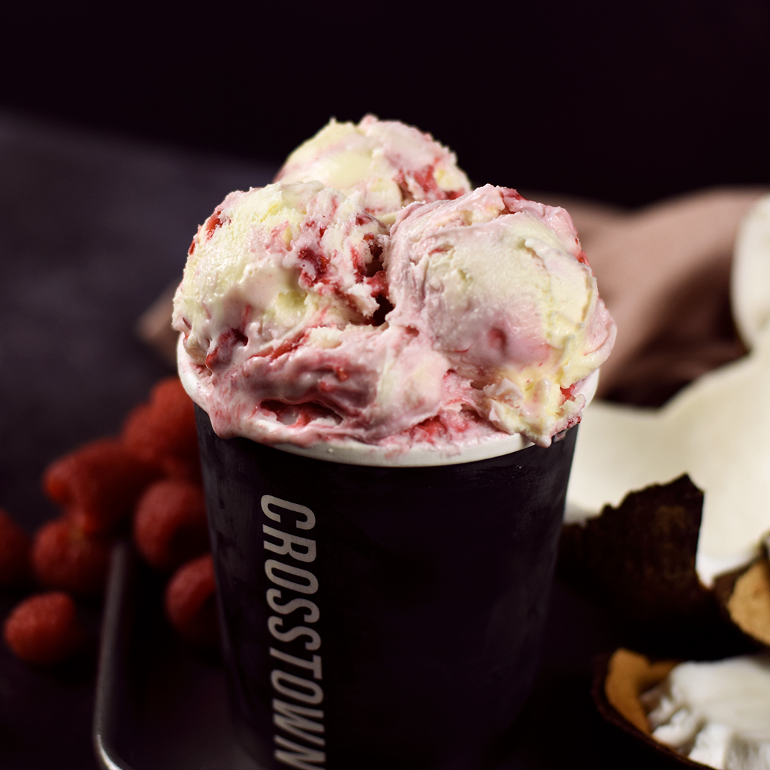 Coconut & Raspberry Ripple (ve) | Ice Cream | Crosstown 3