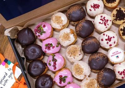 Mini Doughnuts in a box for a company event