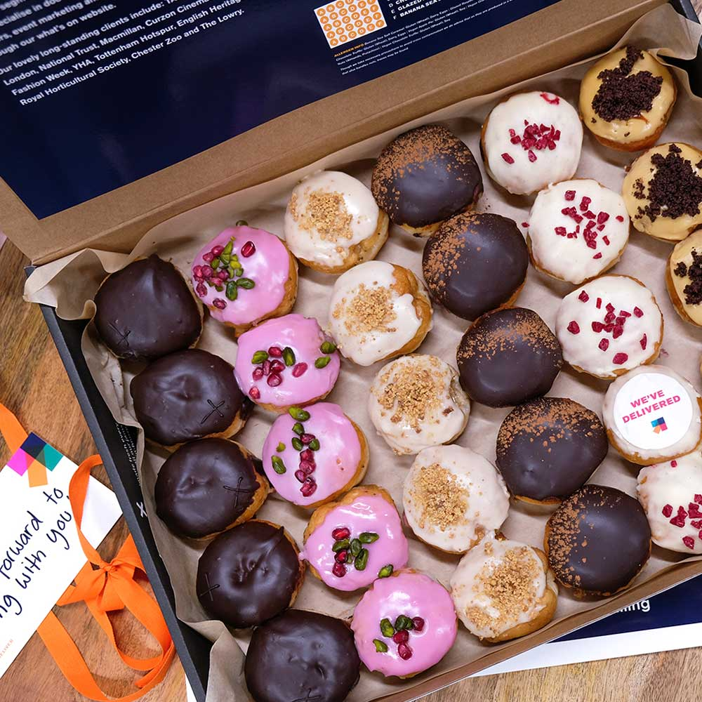 Mini Doughnuts in a box for a company event