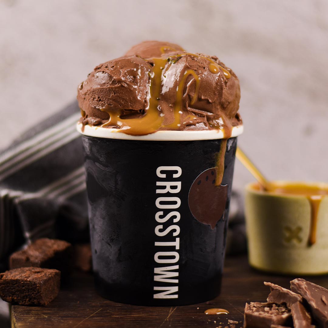 Double Chocolate Caramel Brownie | Ice Cream | Crosstown 4