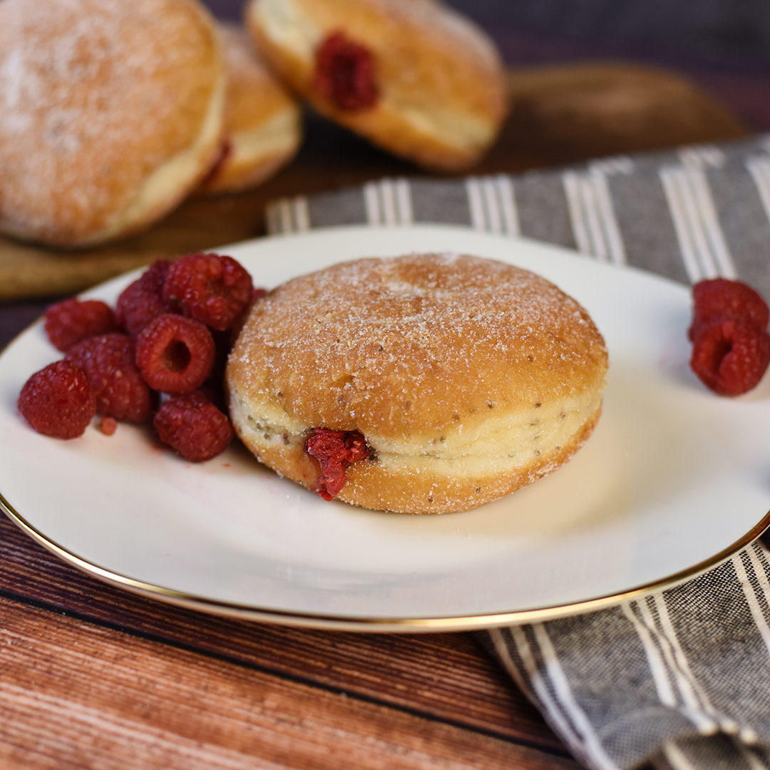 Hanukkah - Homemade Raspberry Jam Doughnut