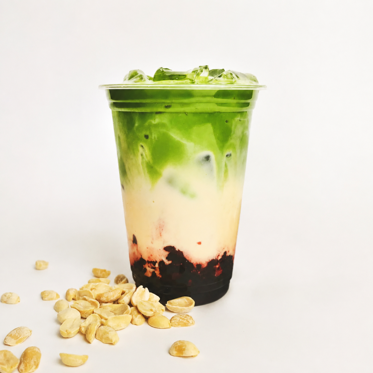 Iced Peanut Butter & Jelly Matcha Latte